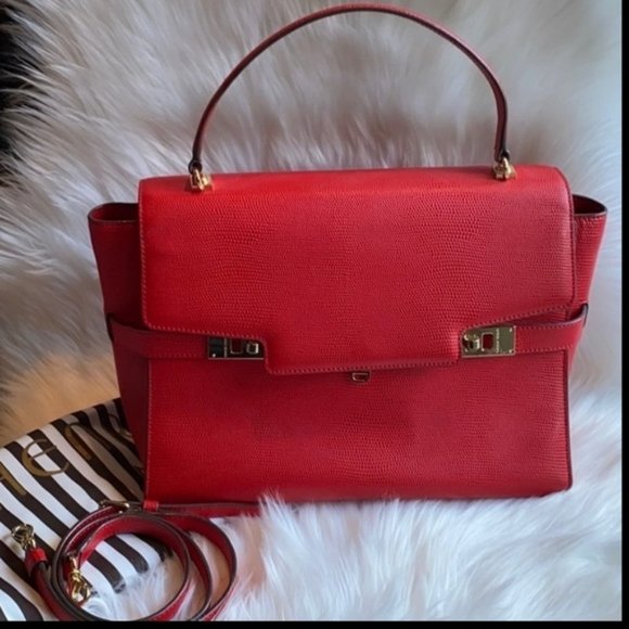 Henri Bendel Red Leather Bag - Picture 1 of 8